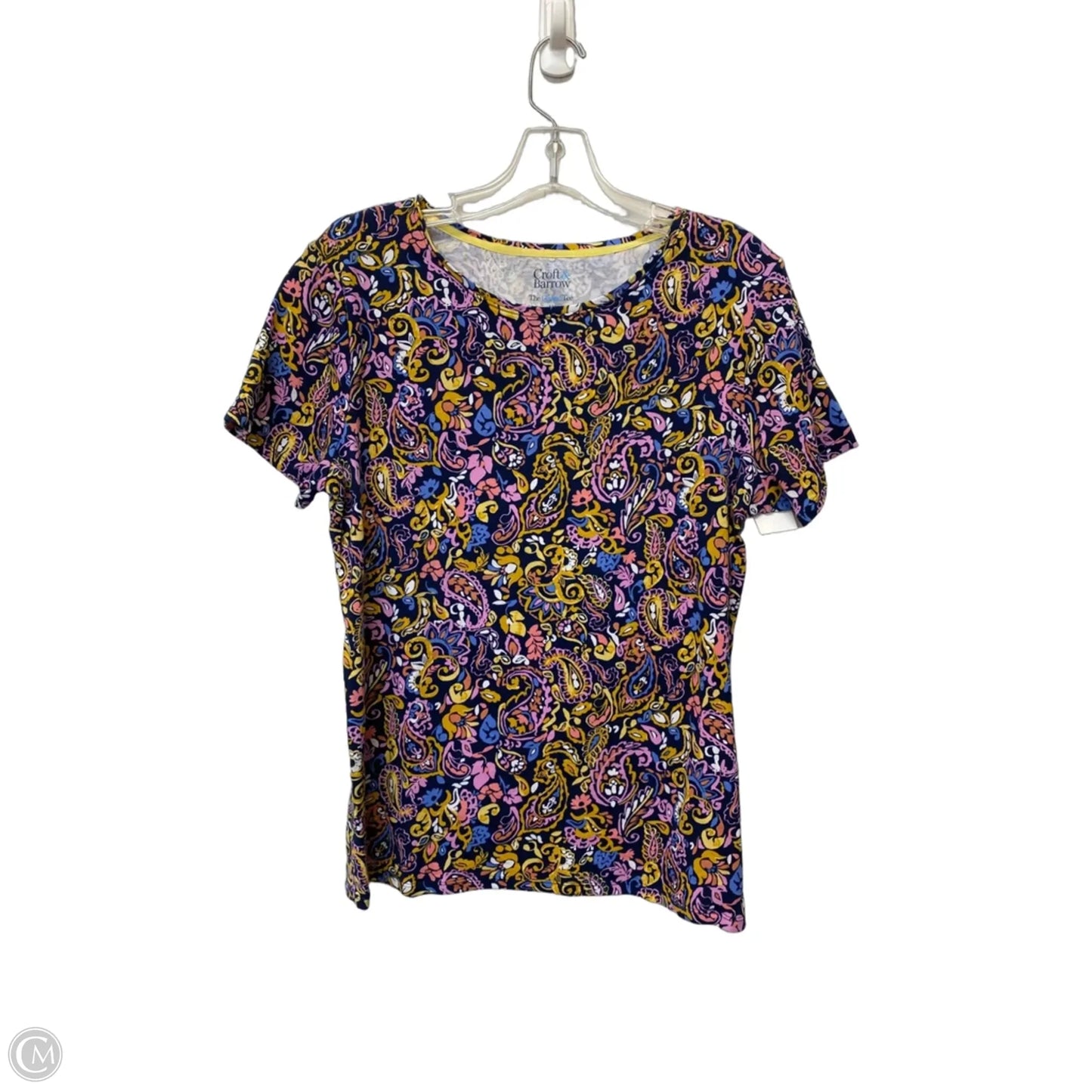 Top Short Sleeve By Croft And Barrow In Floral Print, Size: M
