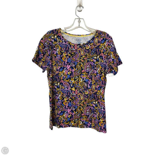 Top Short Sleeve By Croft And Barrow In Floral Print, Size: M