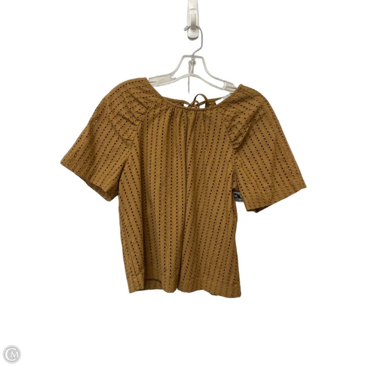 Top Short Sleeve By Loft In Brown, Size: S