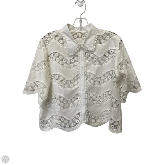 Top Short Sleeve By Ultra Pink In White, Size: S