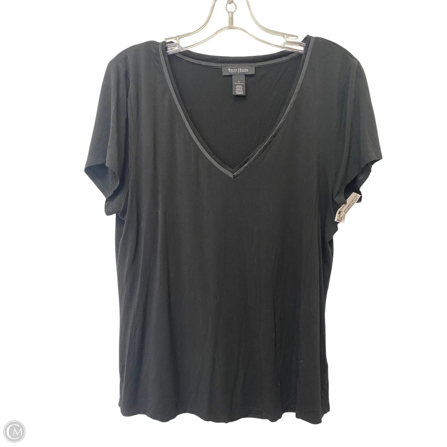 Top Short Sleeve Basic By White House Black Market In Black, Size: L