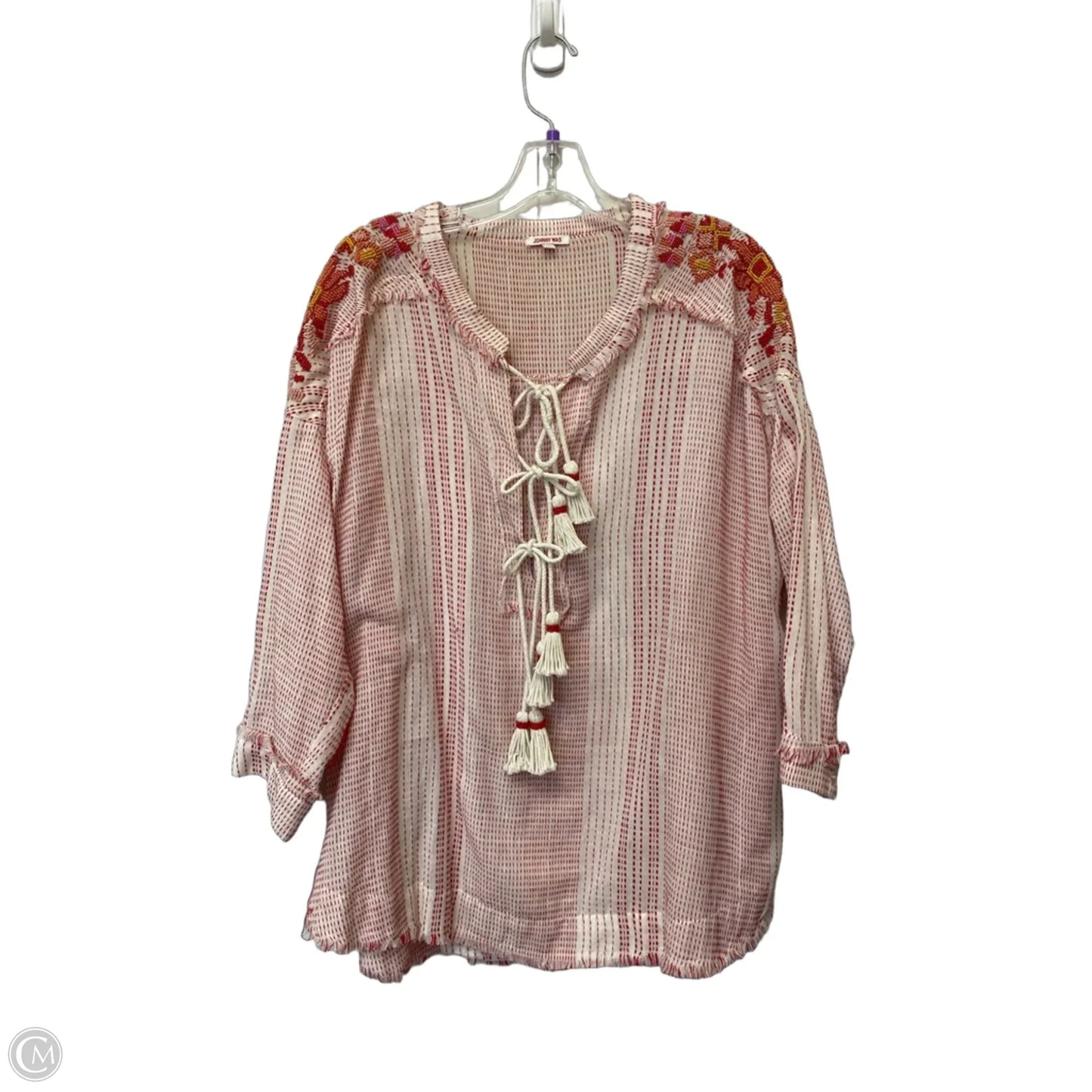 Top Long Sleeve By Johnny Was In Red, Size: M