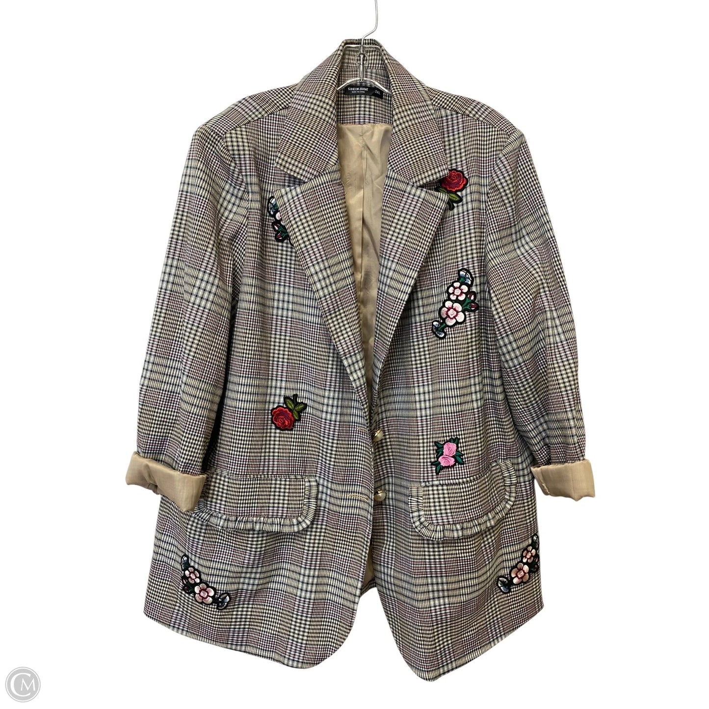 Blazer By Shein In Plaid Pattern, Size: 2x