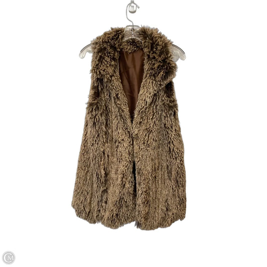 Vest Faux Fur & Sherpa By Clothes Mentor In Brown, Size: M