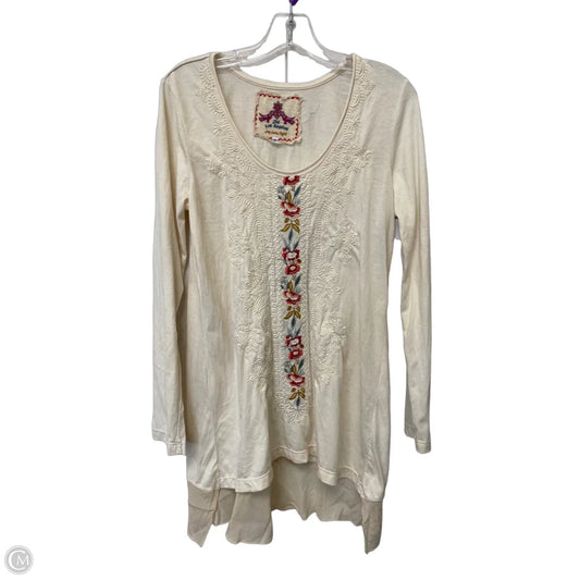 Tunic Long Sleeve By Johnny Was In Cream, Size: M
