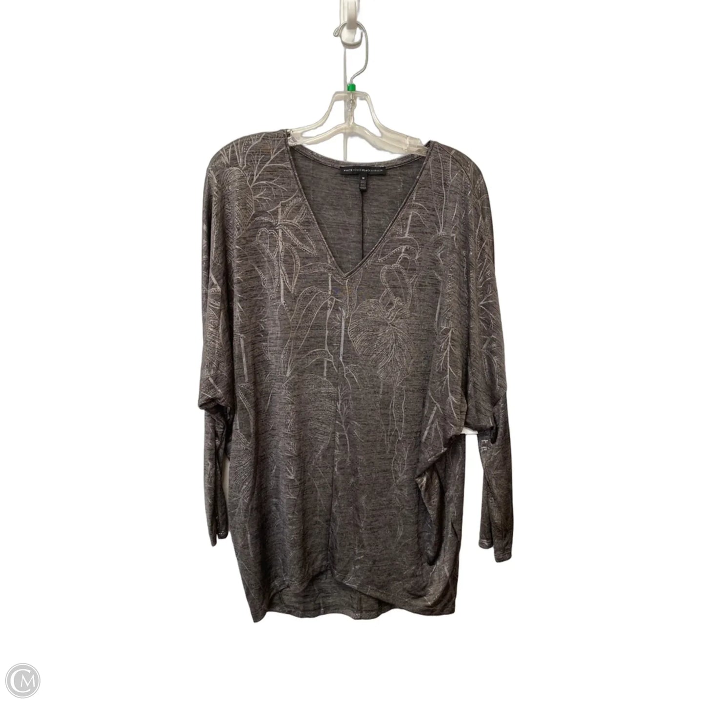 Top Long Sleeve By White House Black Market In Grey, Size: M