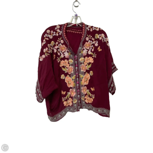 Top Long Sleeve By Johnny Was In Animal Print, Size: M