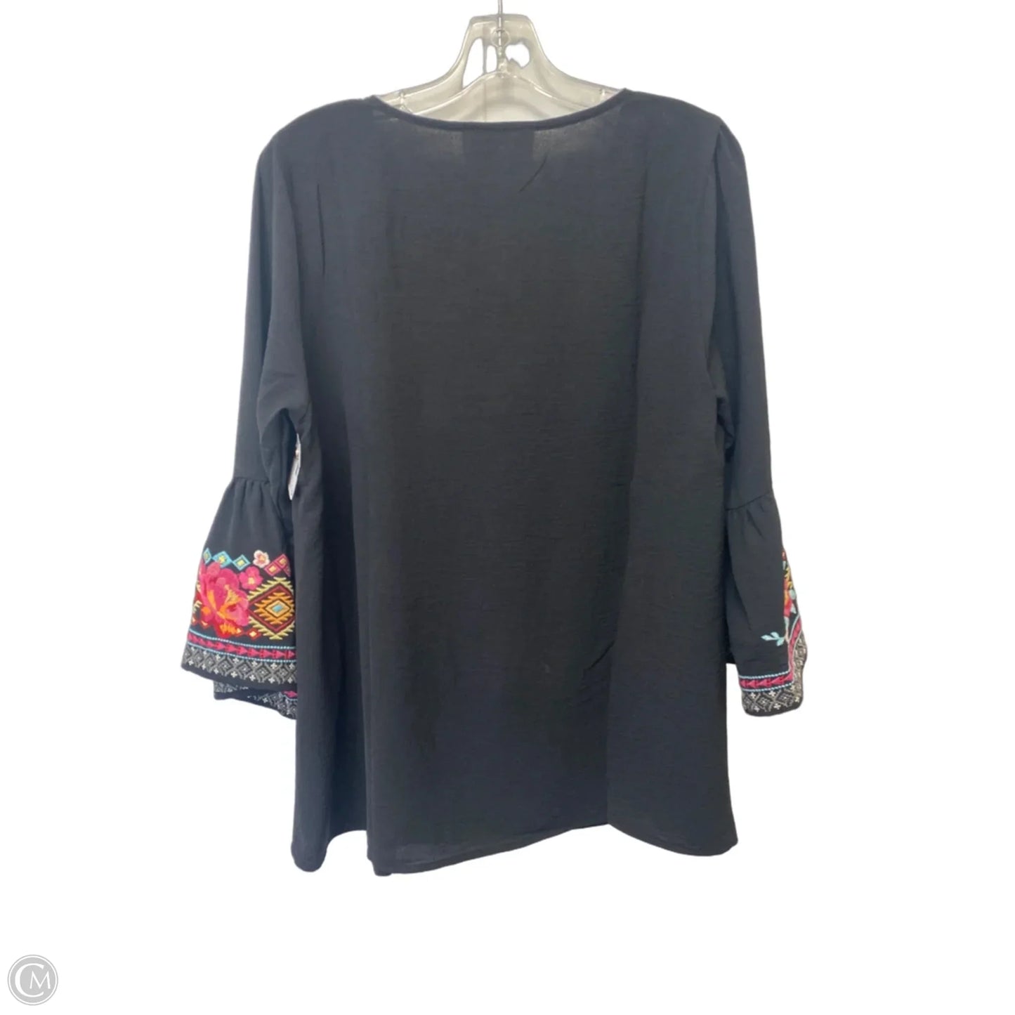 Top Long Sleeve By Savanna Jane In Black, Size: L