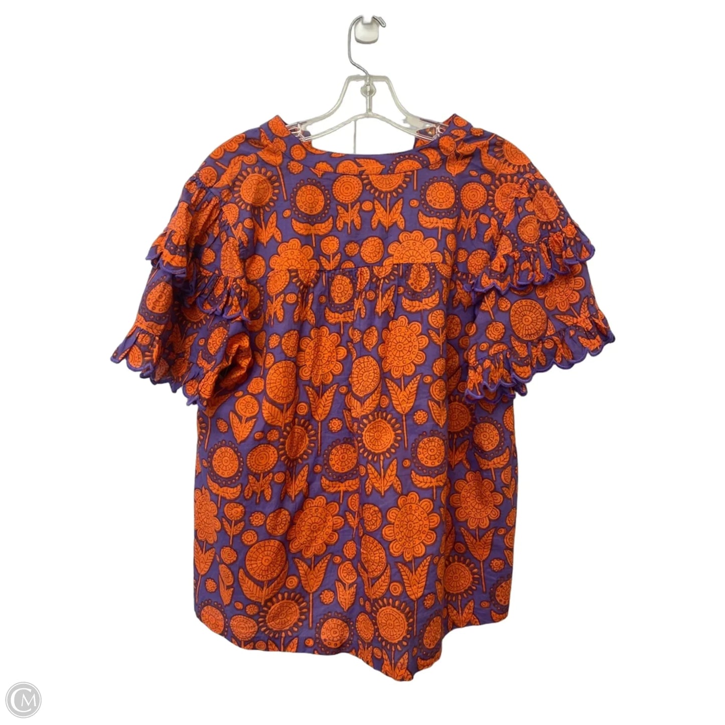 Top Short Sleeve By Ivy Jane In Floral Print, Size: L