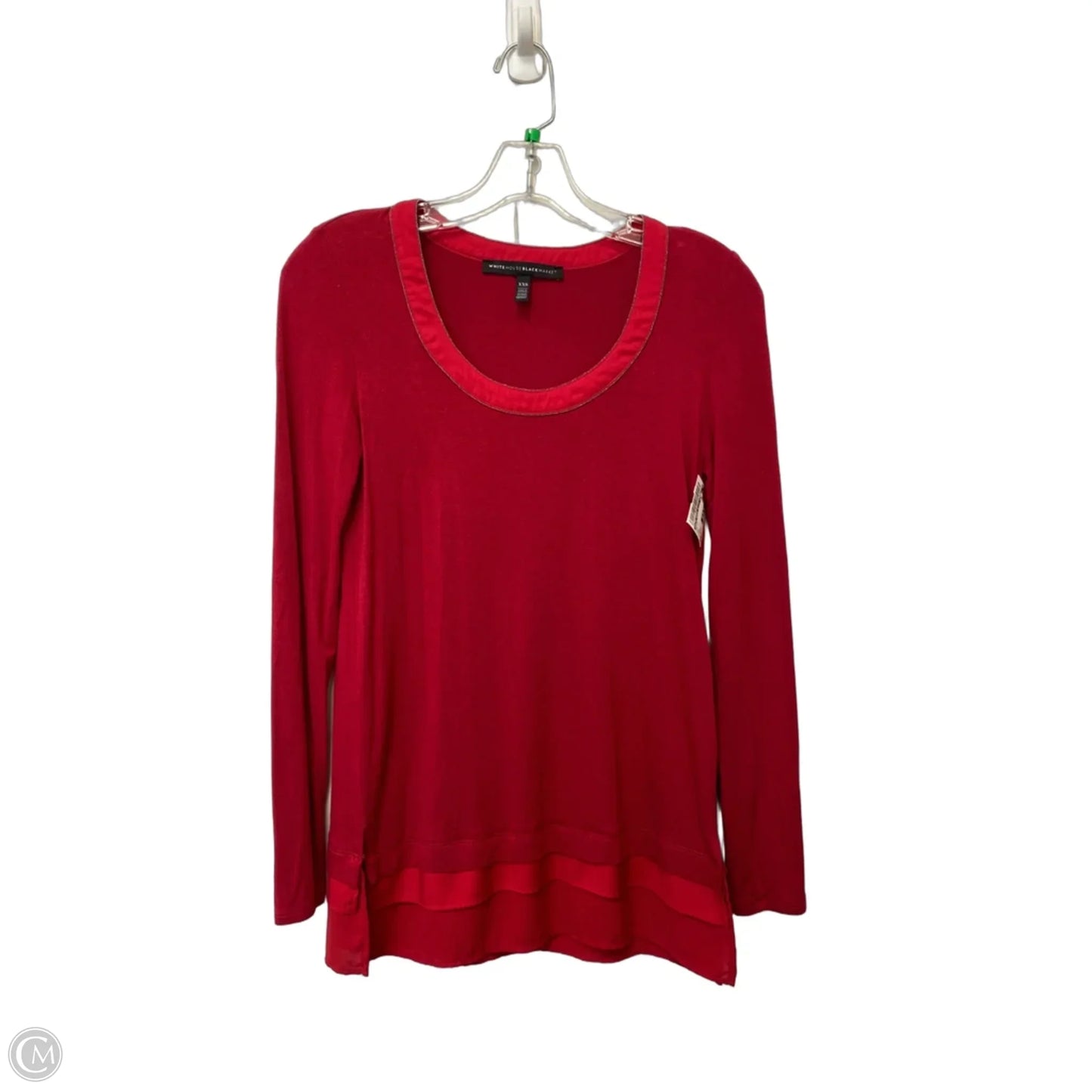 Top Long Sleeve By White House Black Market In Red, Size: Xxs