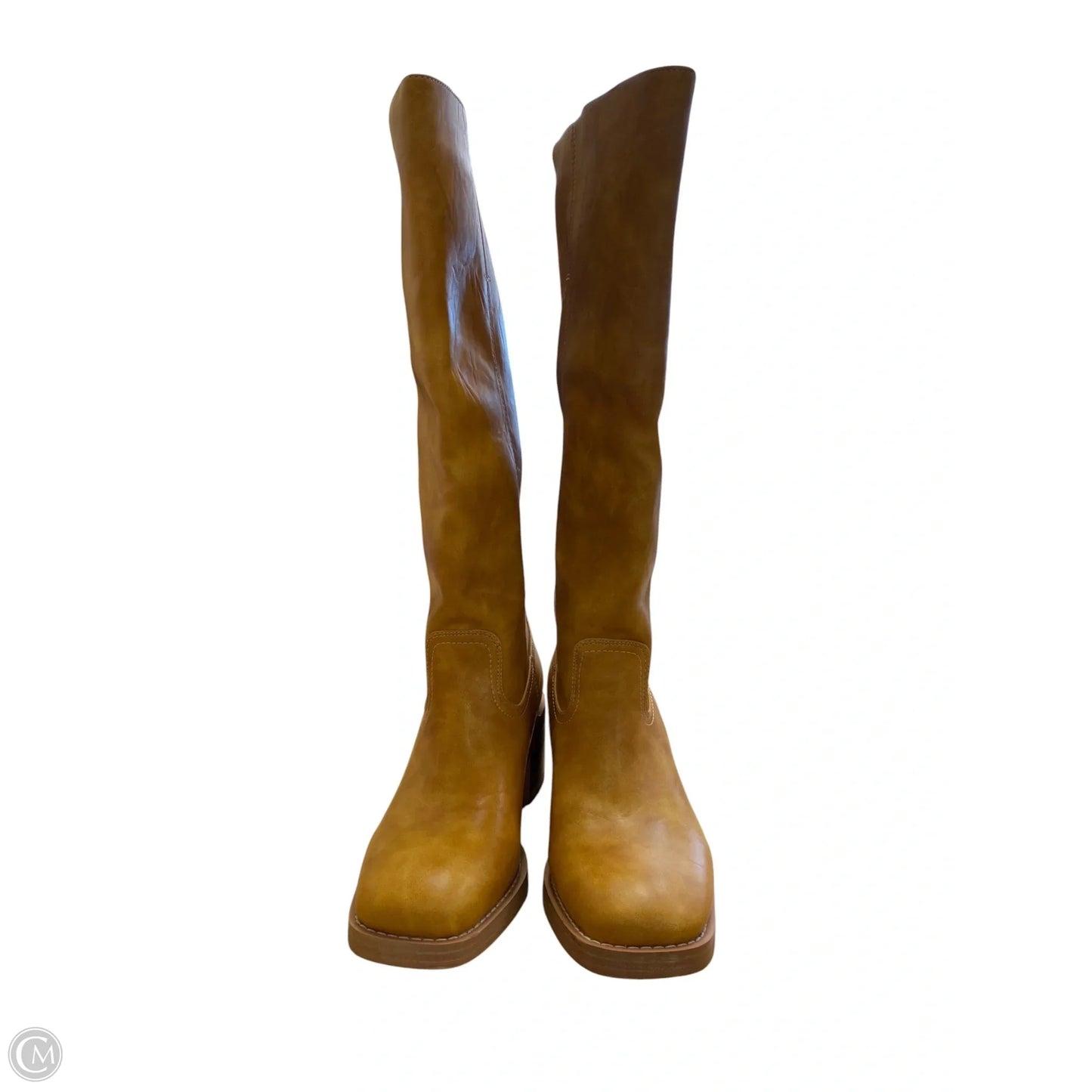 Boots Mid-calf Heels By Clothes Mentor In Tan, Size: 6.5