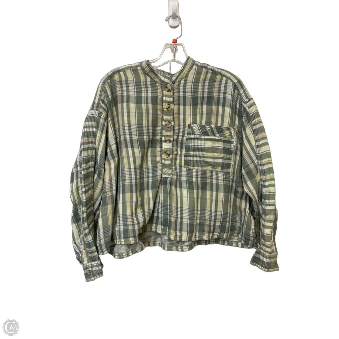 Top Long Sleeve By Pilcro In Green, Size: S