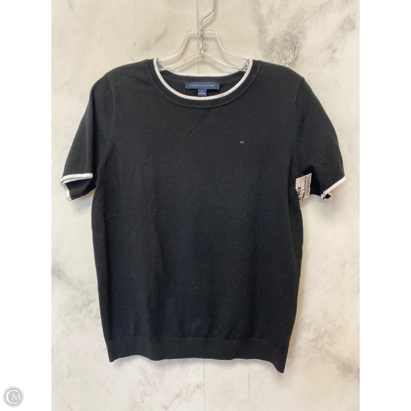 Top Short Sleeve By Tommy Hilfiger In Black, Size: M