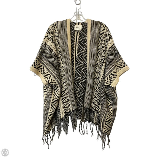 Sweater Cardigan By Knit Wear In Black & Cream, Size: Osfm