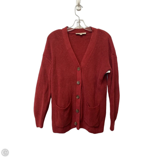 Sweater Cardigan By Loft In Red, Size: M