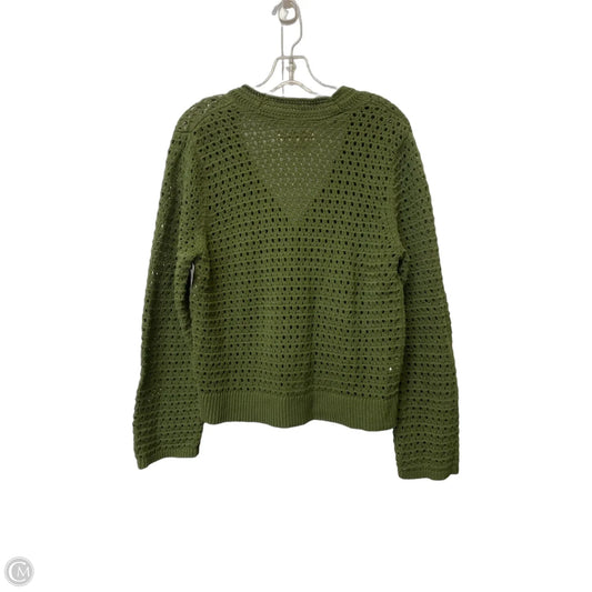 Sweater Cardigan By Loft In Green, Size: L