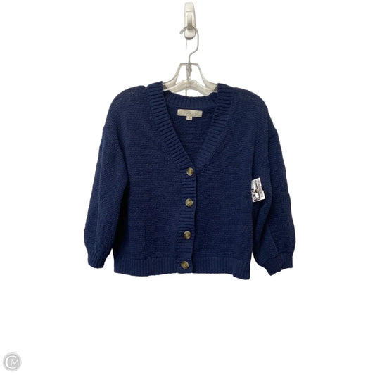 Sweater Cardigan By Loft In Blue, Size: L