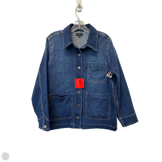 Jacket Shirt By Well Worn In Blue Denim, Size: M