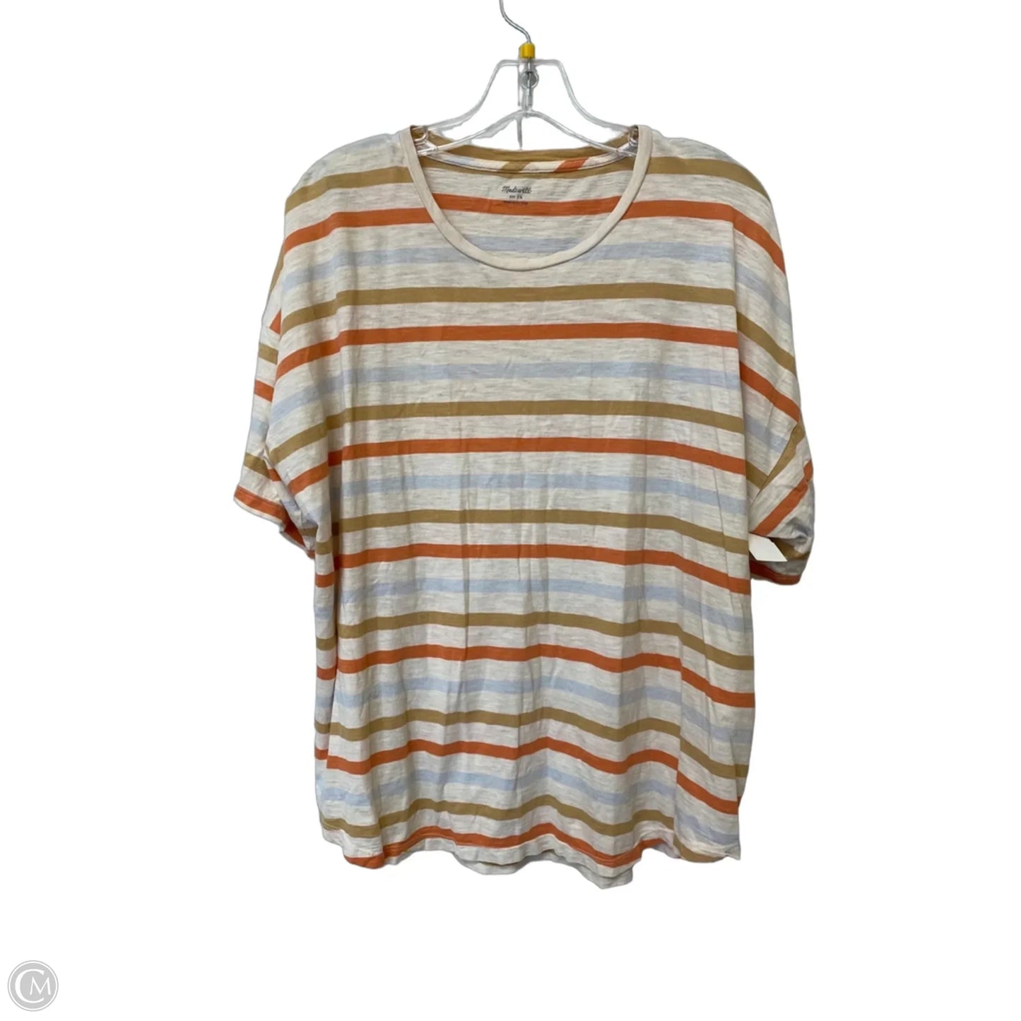 Top Short Sleeve By Madewell In Striped Pattern, Size: 3x