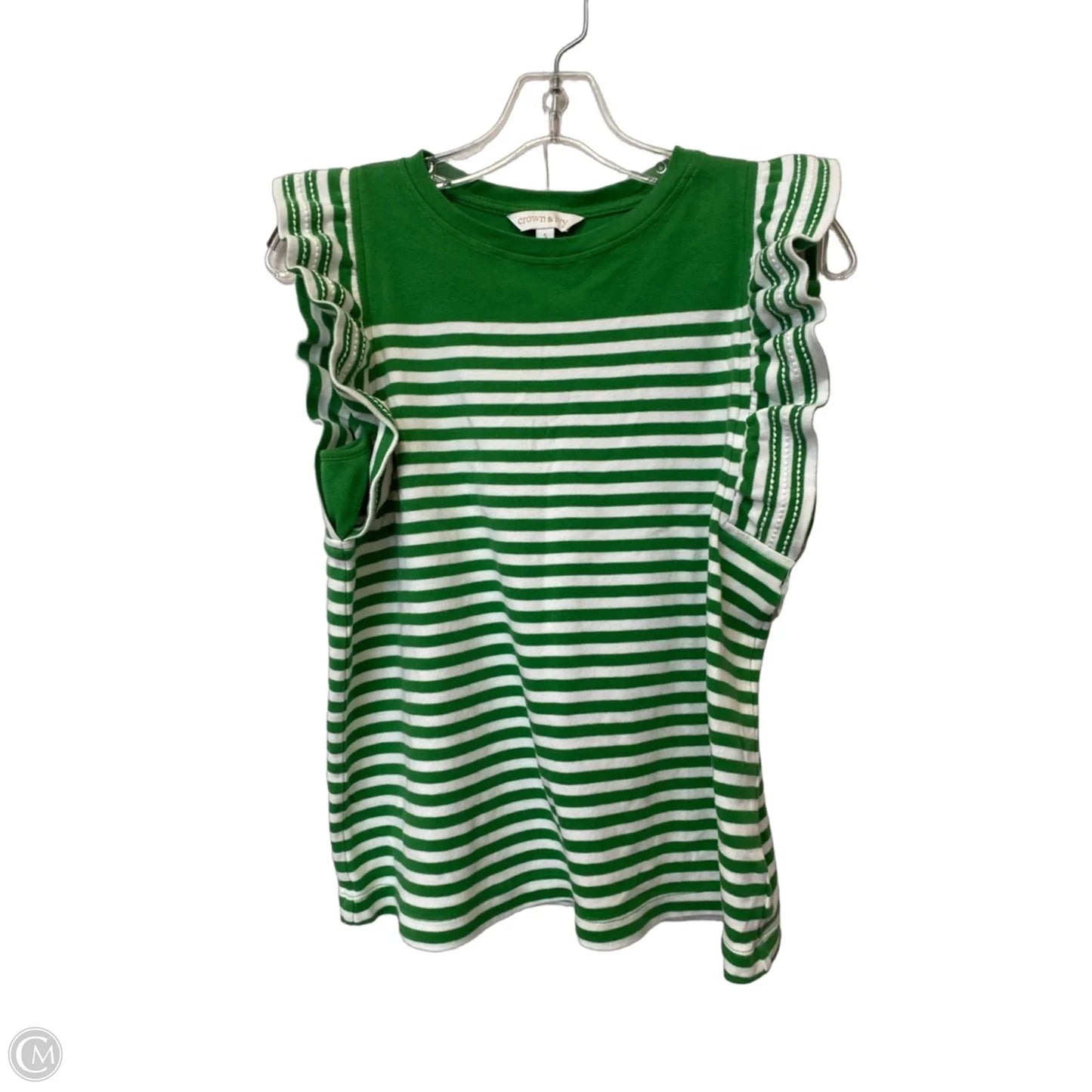 Top Sleeveless By Crown And Ivy In Striped Pattern, Size: S