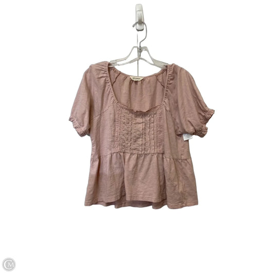 Top Short Sleeve By Lucky Brand In Pink, Size: M