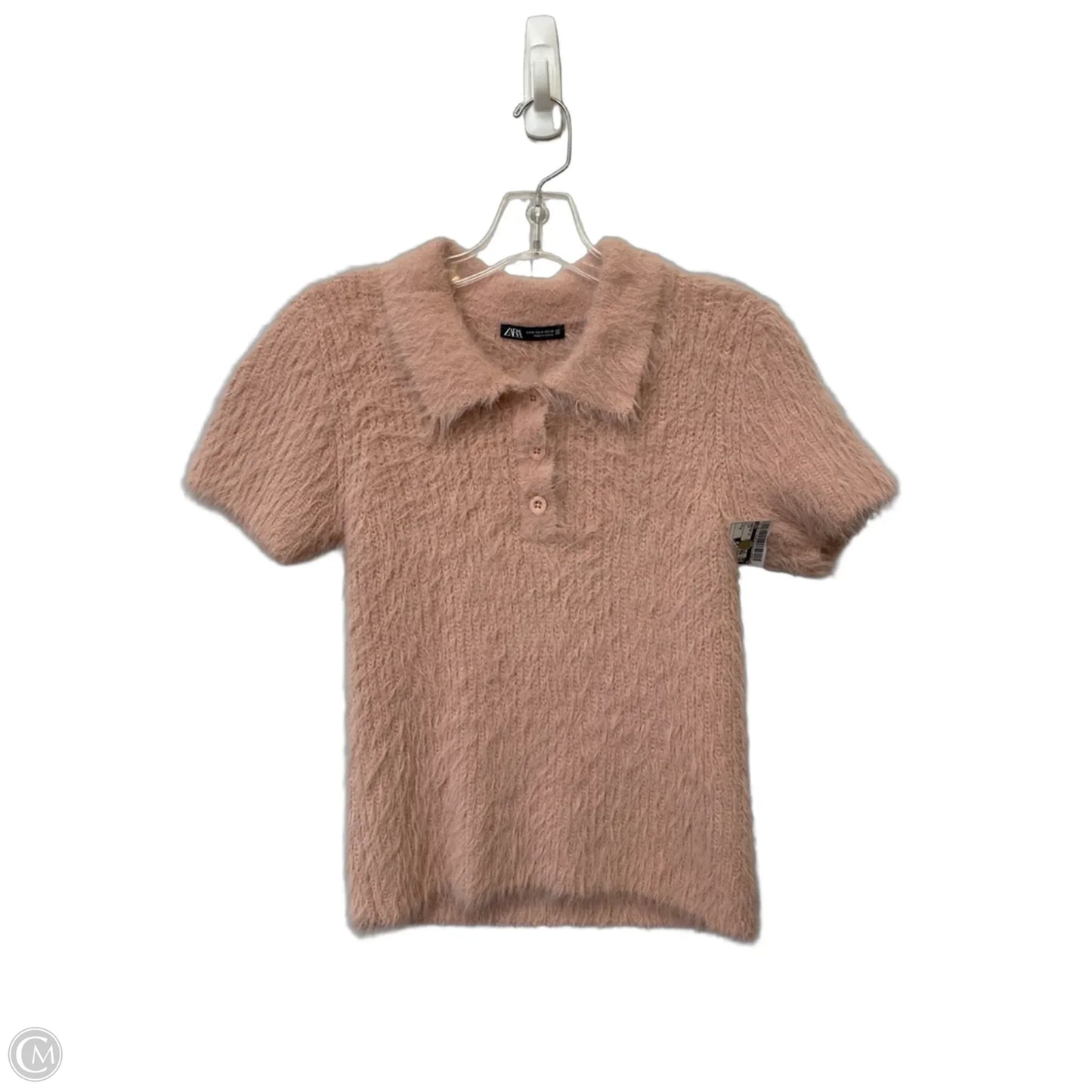 Sweater Short Sleeve By Zara In Pink, Size: M