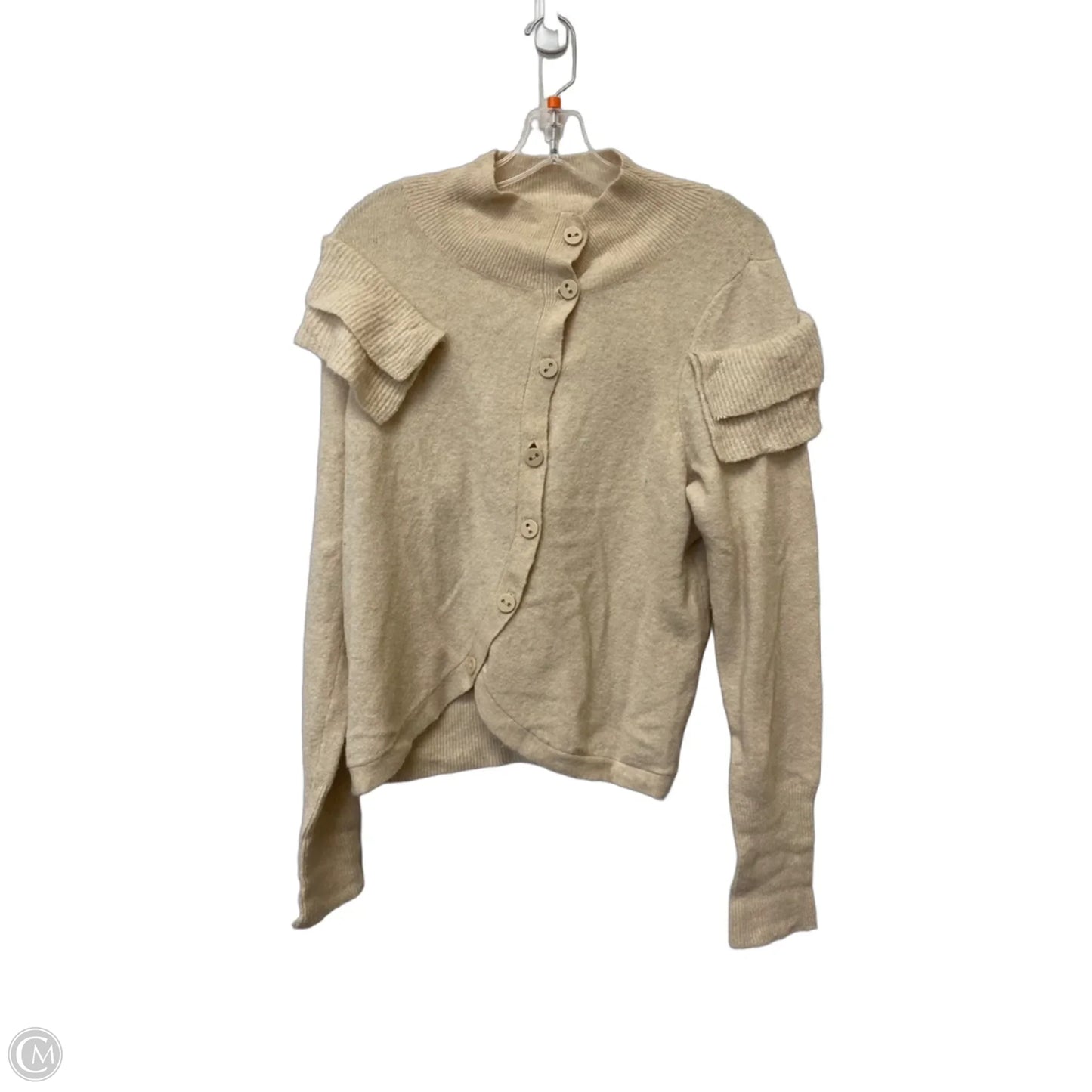 Sweater Short Sleeve By Anthropologie In Cream, Size: L