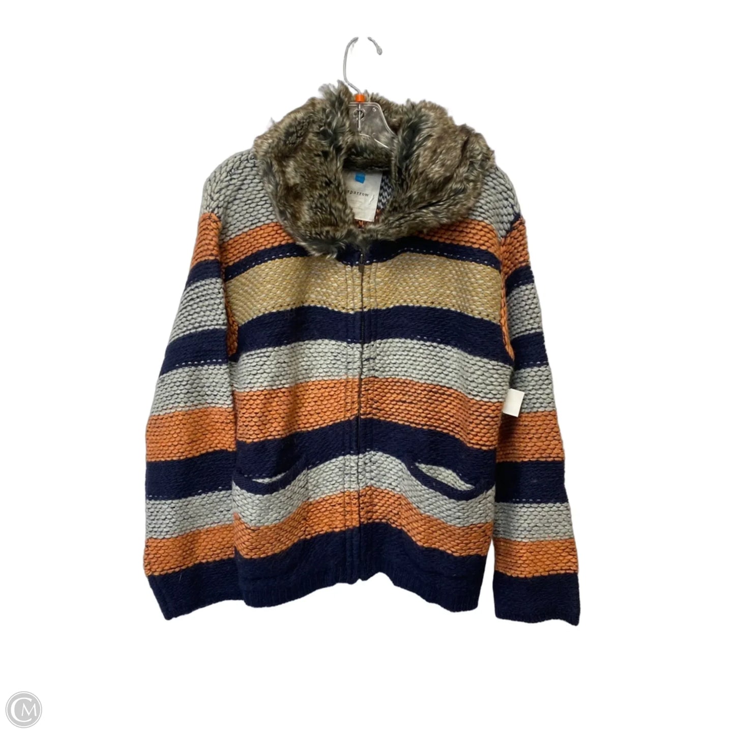 Jacket Fleece By Sparrow In Striped Pattern, Size: L