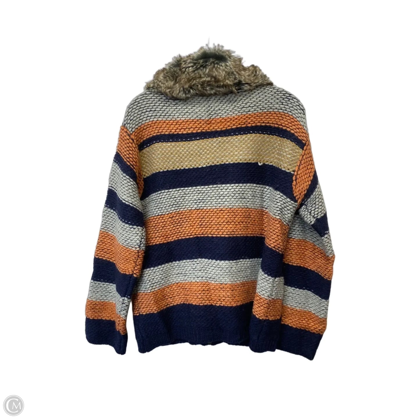 Jacket Fleece By Sparrow In Striped Pattern, Size: L