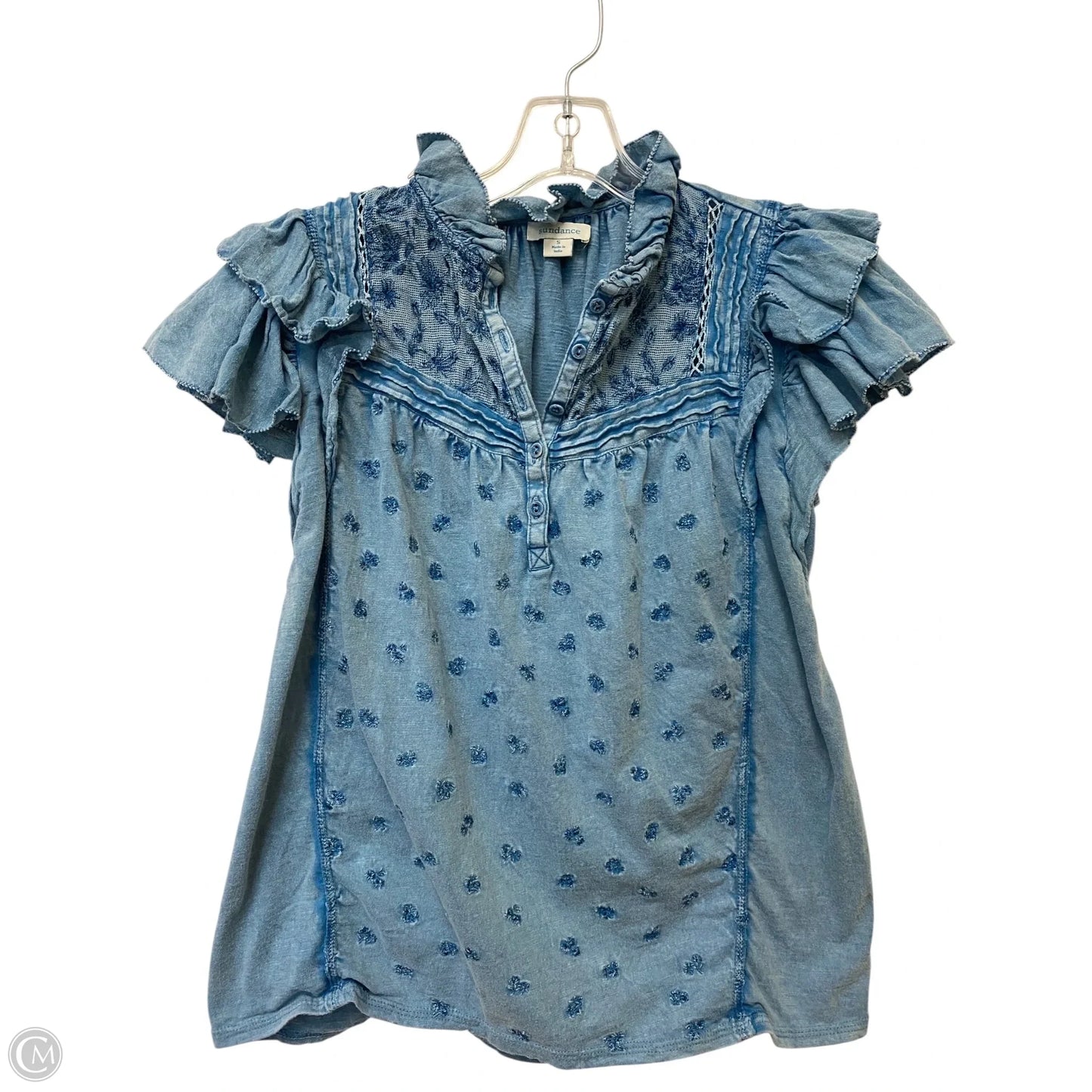 Top Short Sleeve By Sundance In Blue, Size: S