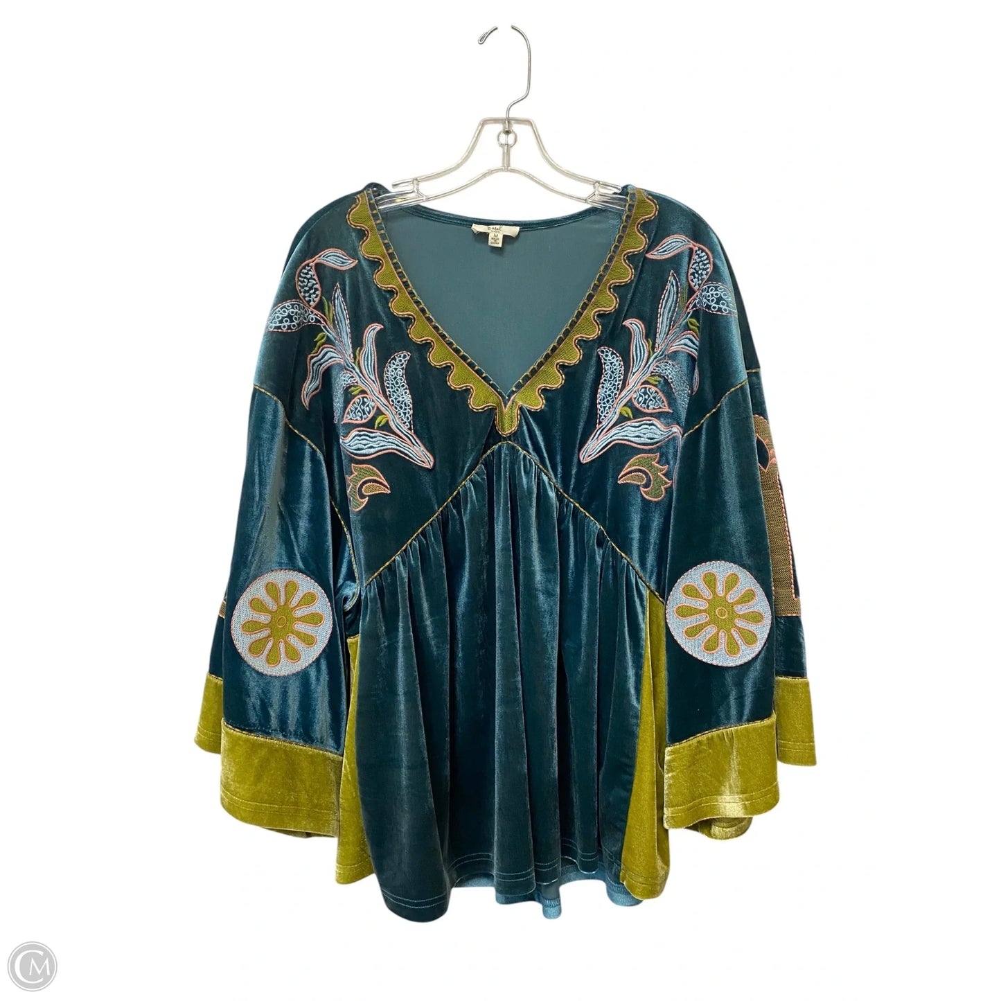 Top Long Sleeve By Easel In Teal, Size: M
