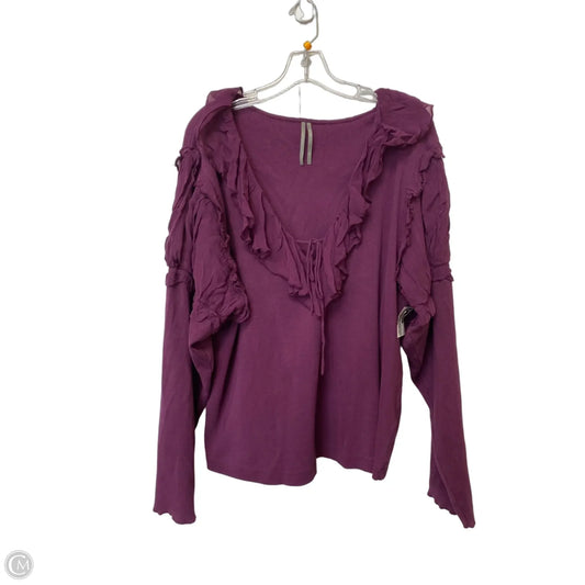 Top Long Sleeve By Anthropologie In Purple, Size: 3x