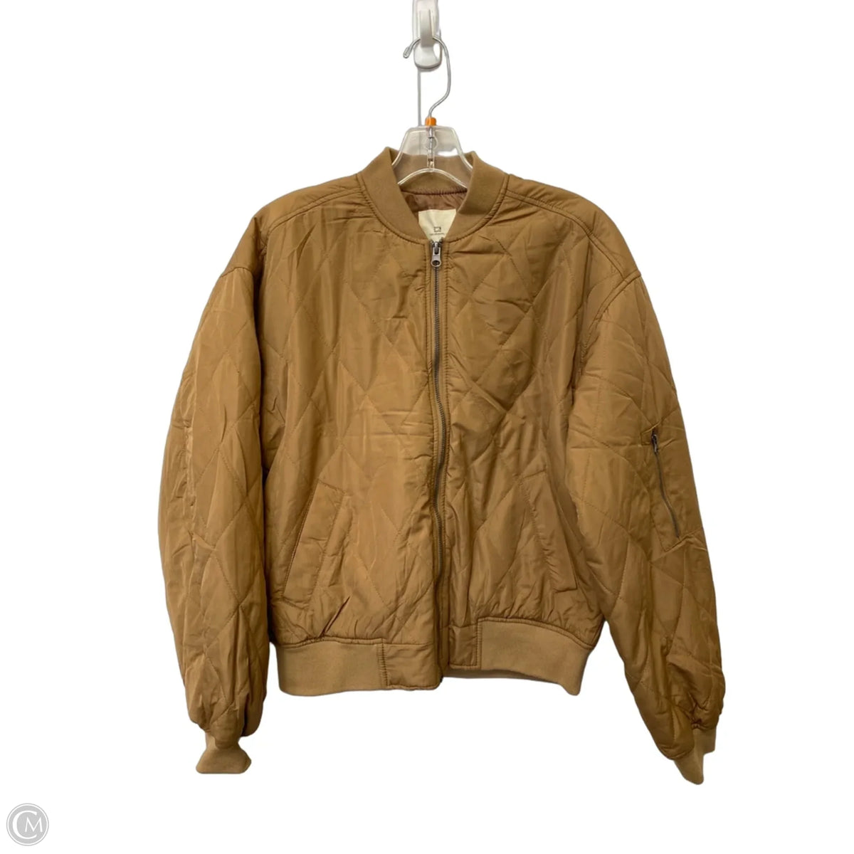 Jacket Puffer & Quilted By Thread And Supply In Tan, Size: S