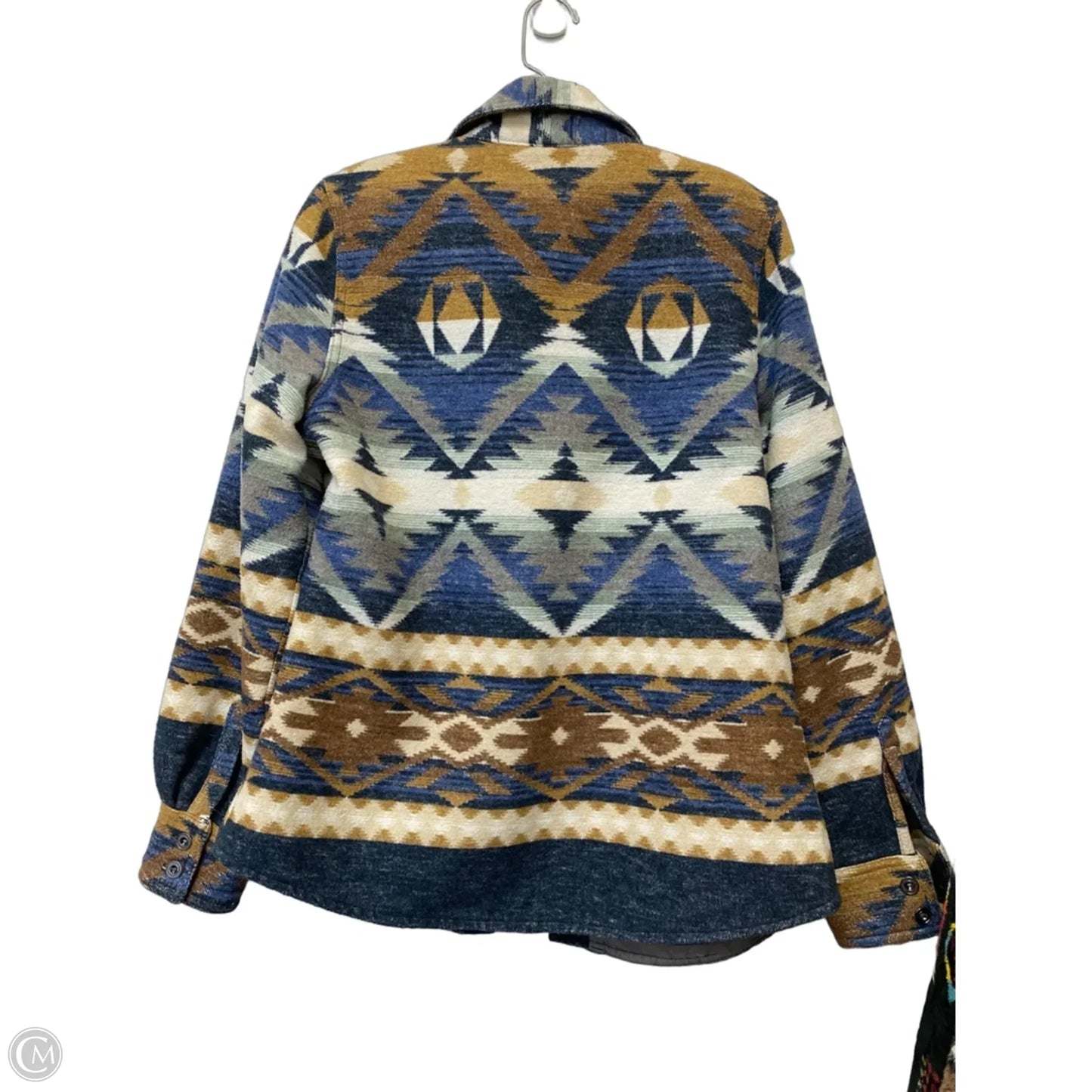 Jacket Shirt By Clothes Mentor In Blue, Size: S