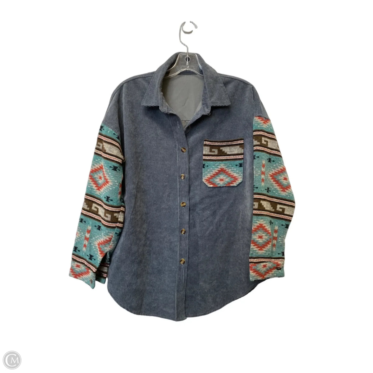 Jacket Shirt By Cme In Grey, Size: S