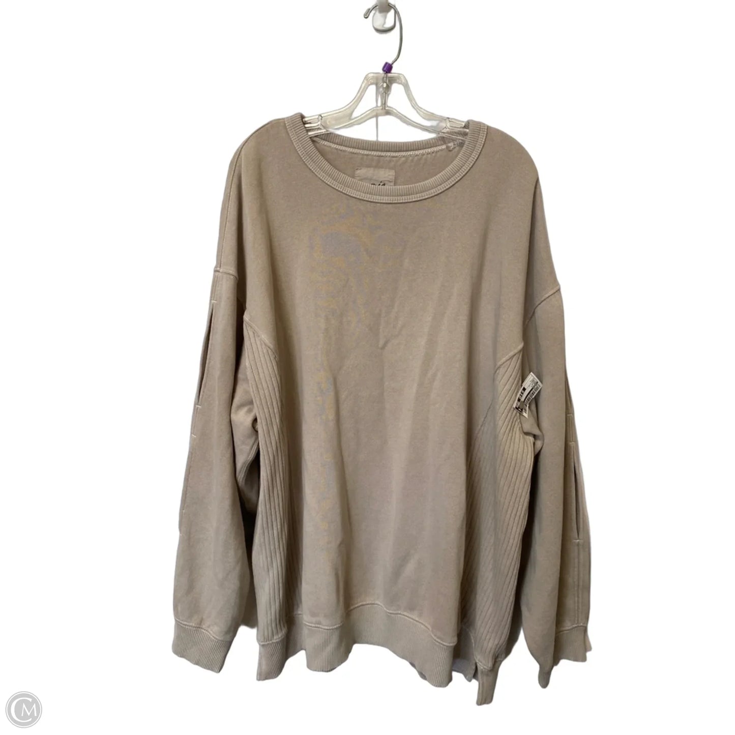Top Long Sleeve By Aerie In Taupe, Size: L