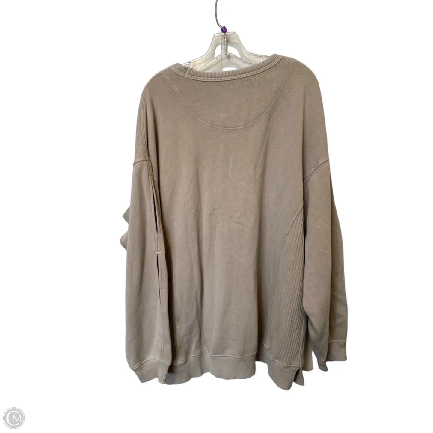 Top Long Sleeve By Aerie In Taupe, Size: L