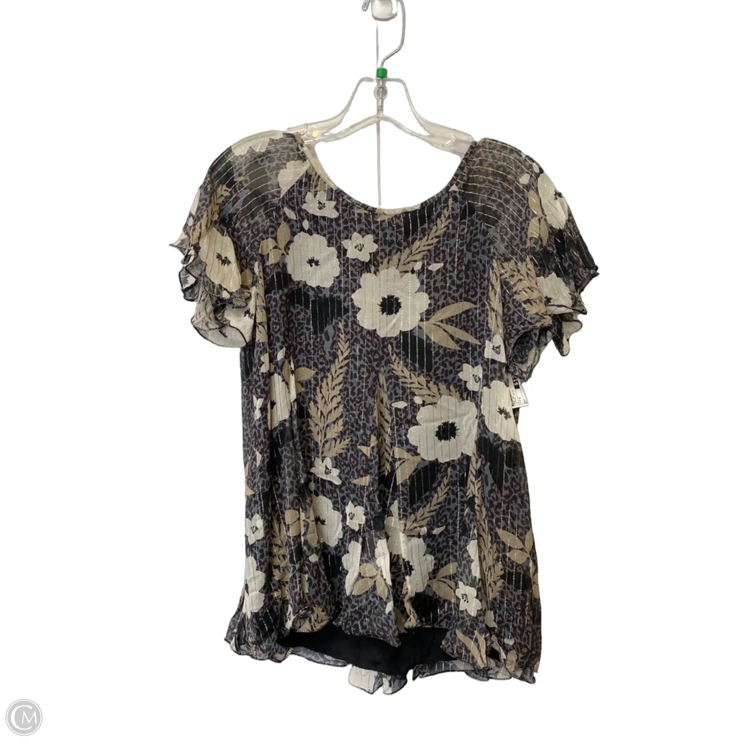 Top Short Sleeve By White House Black Market In Floral Print, Size: S