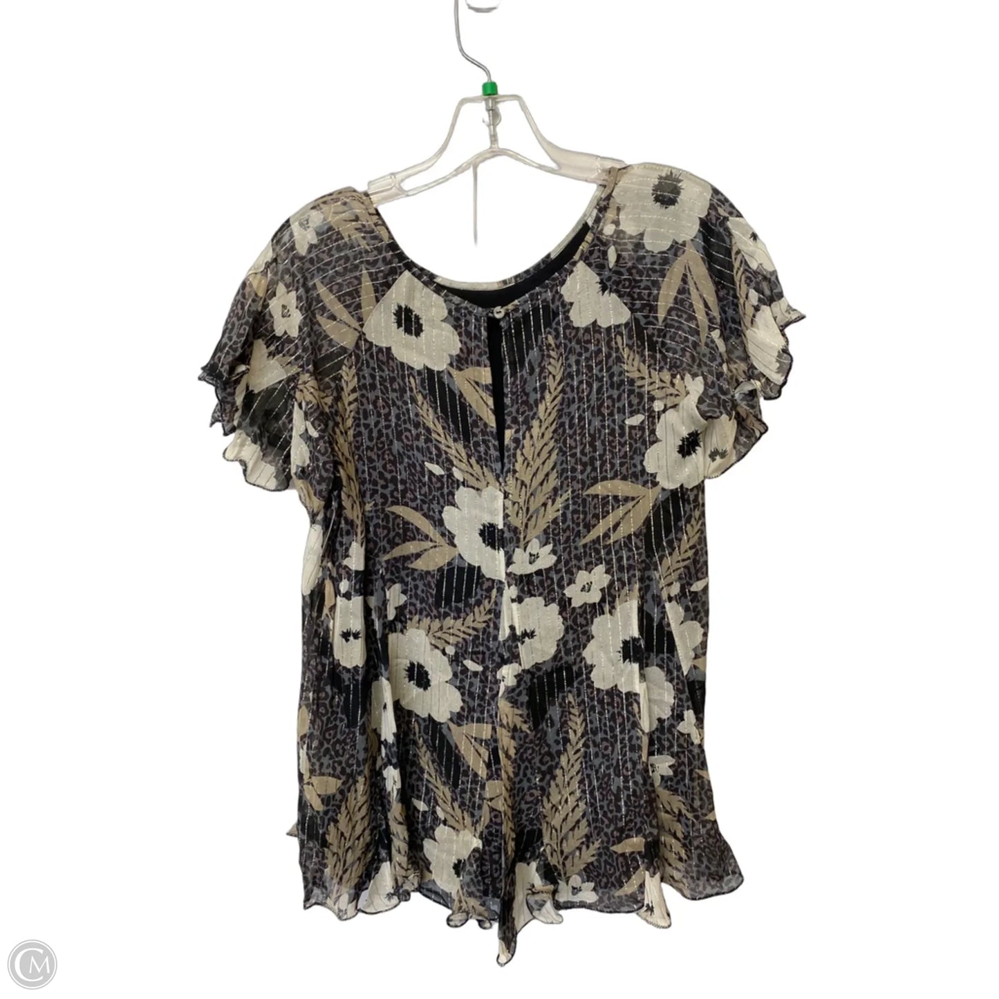 Top Short Sleeve By White House Black Market In Floral Print, Size: S