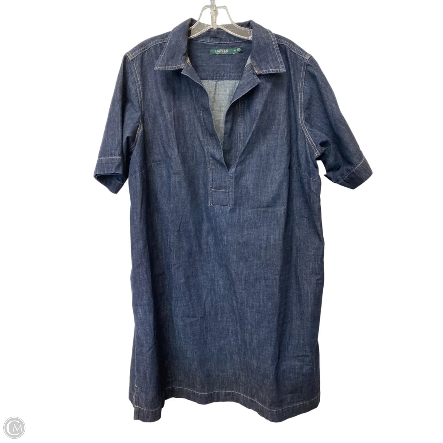 Dress Casual Midi By Lauren By Ralph Lauren In Blue Denim, Size: 2x
