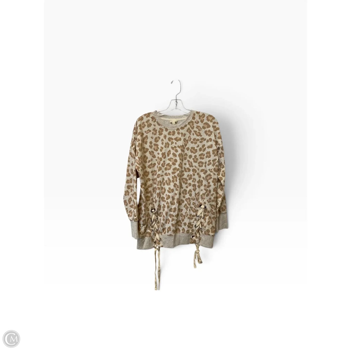 Top Long Sleeve By Hem & Thread In Animal Print, Size: S