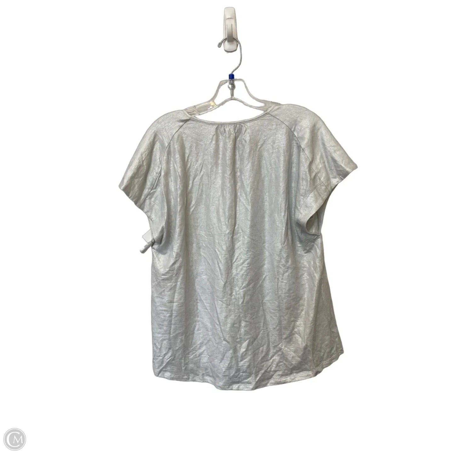 Top Short Sleeve By Chicos In Silver, Size: L