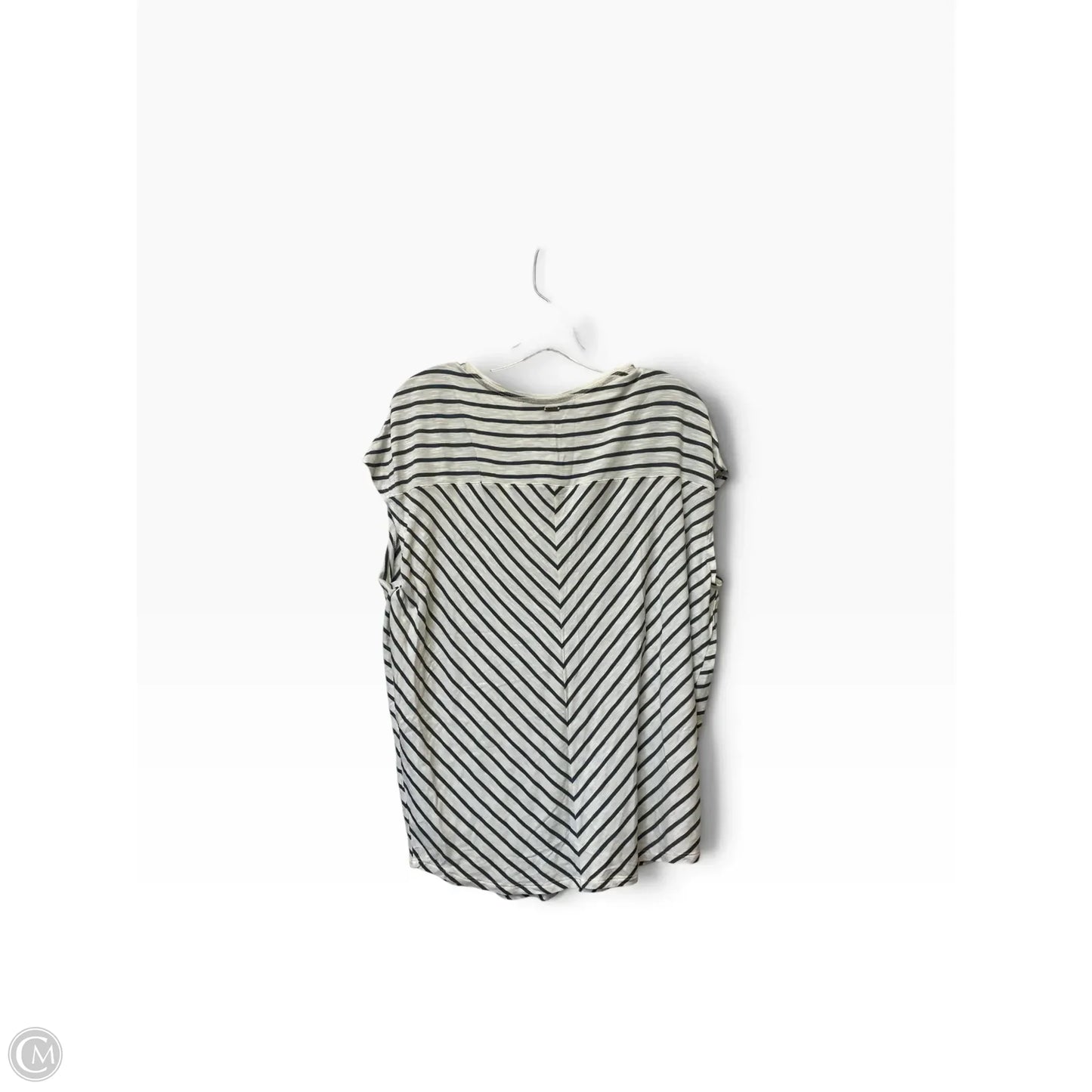 Top Short Sleeve Basic By White House Black Market In Striped Pattern, Size: M
