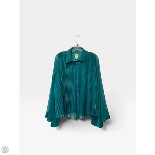 Top Long Sleeve By Maeve In Green, Size: S