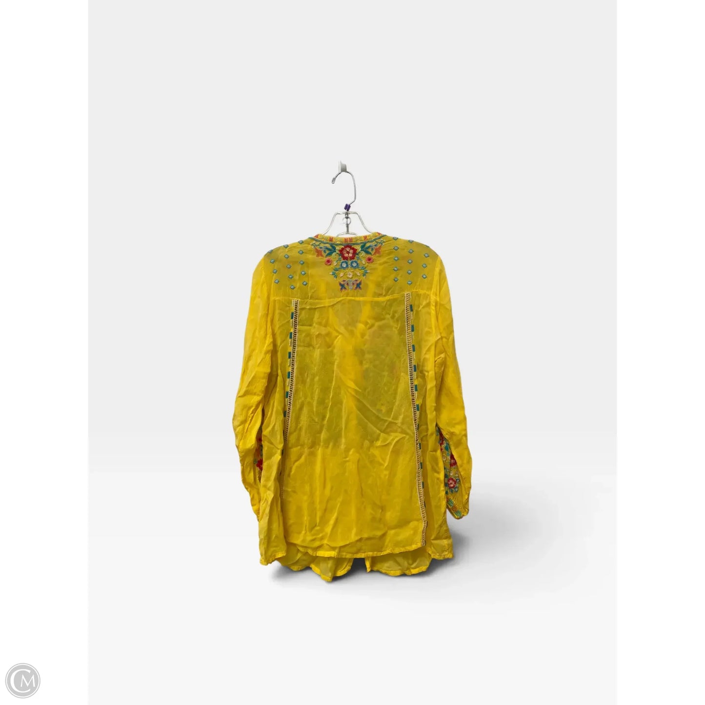 Top Long Sleeve By Johnny Was In Yellow, Size: S