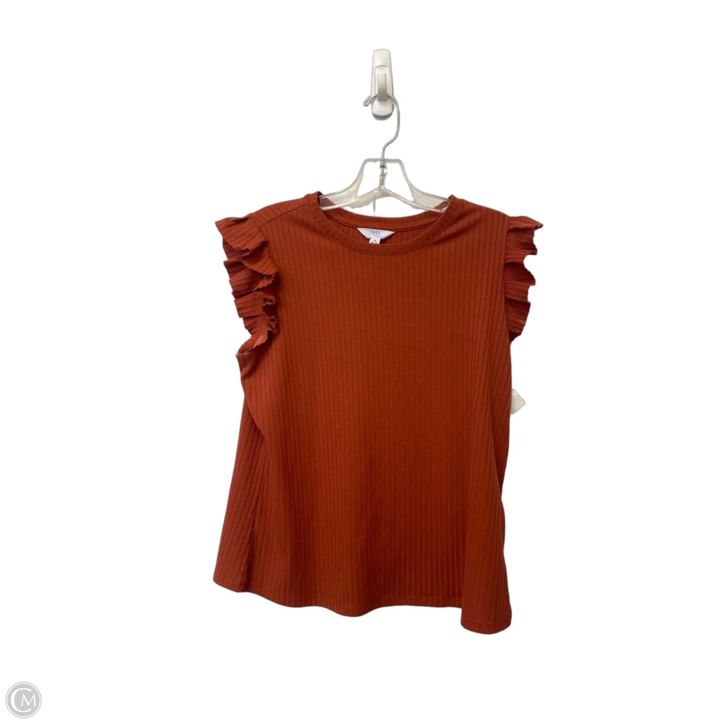 Top Sleeveless Basic By Time And Tru In Orange, Size: M