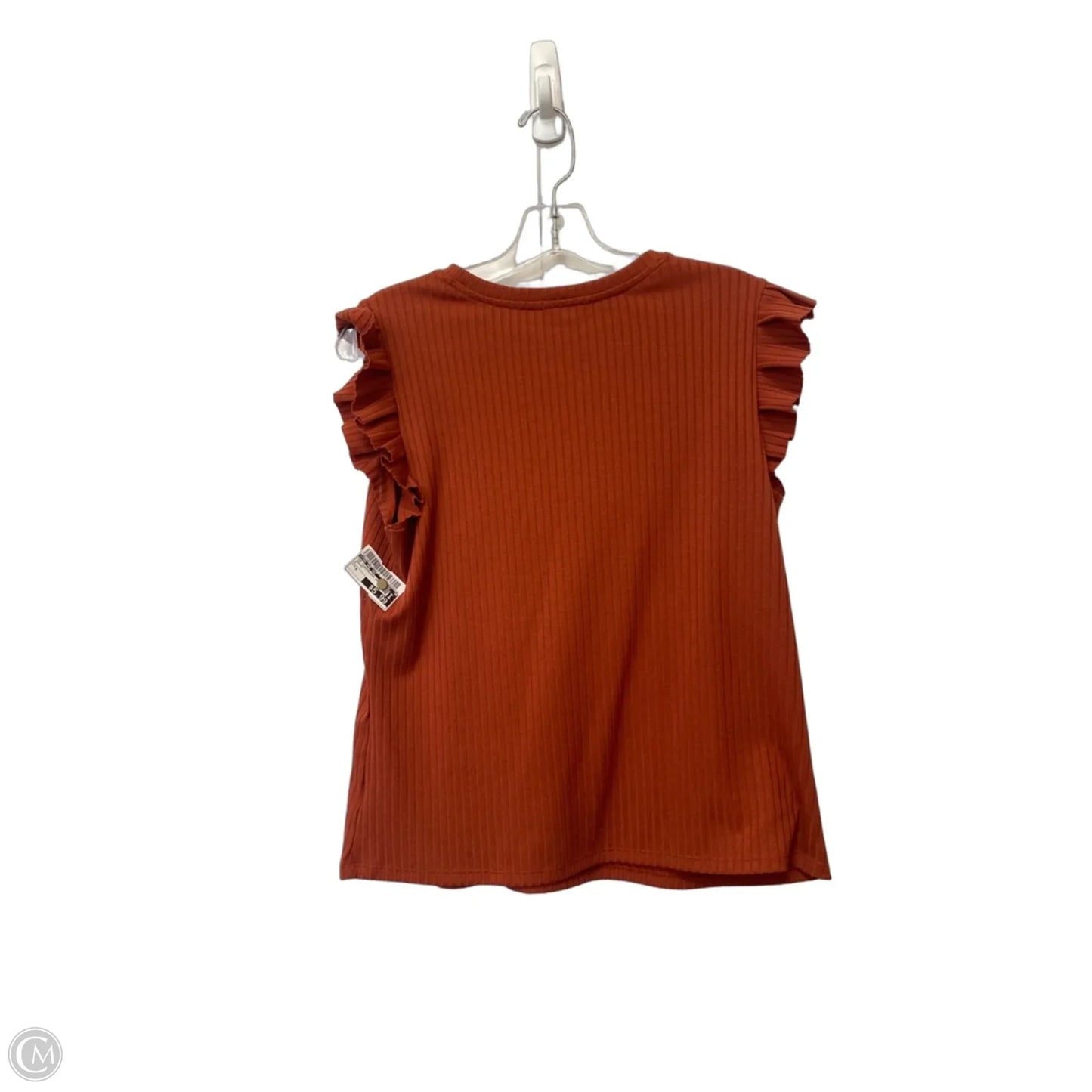 Top Sleeveless Basic By Time And Tru In Orange, Size: M