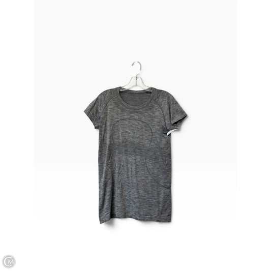 Athletic Top Short Sleeve By Lululemon In Grey, Size: 10