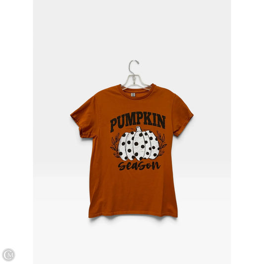 Top Short Sleeve By Gildan In Orange, Size: S