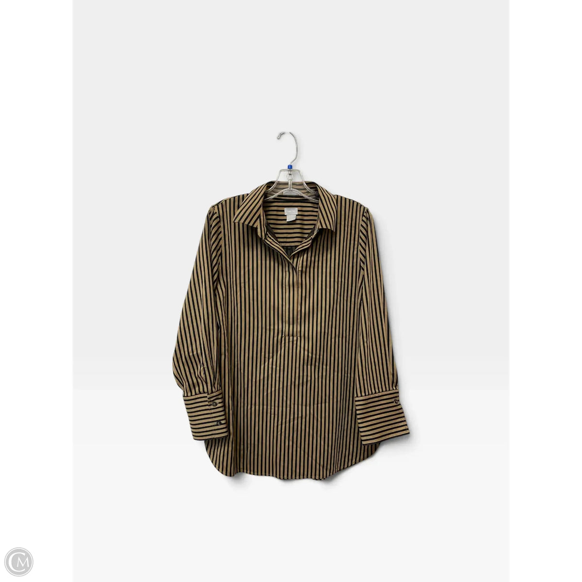 Top Long Sleeve By Chicos In Striped Pattern, Size: 8